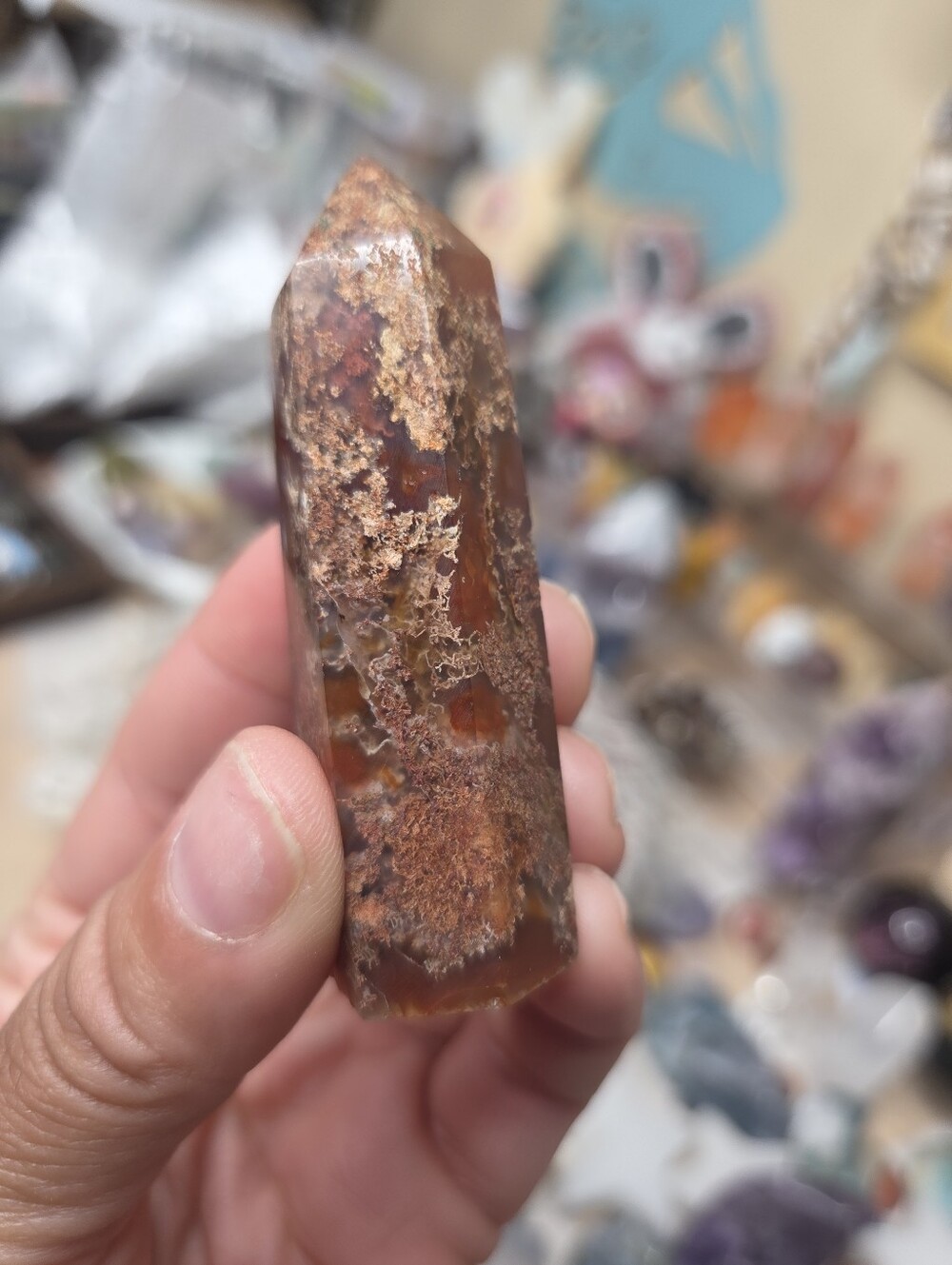 Red Moss Agate Tower B 3 In ( Courage) - Picture 5 of 6